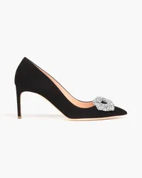 Rupert Sanderson Malory crystal-embellished suede pumps - Black Black