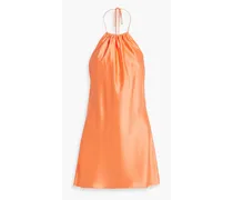Alice Olivia - Zumi satin halterneck mini dress - Orange