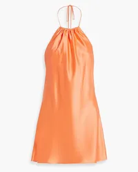 Alice + Olivia Alice Olivia - Zumi satin halterneck mini dress - Orange Orange