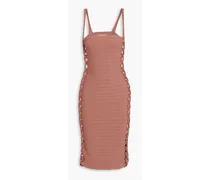 Braided ribbed-knit dress - Pink