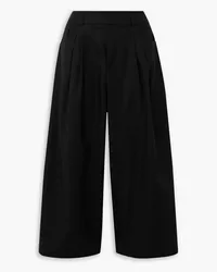 Mother of Pearl Carter cropped TENCEL Lyocell-blend wide-leg pants - Black Black