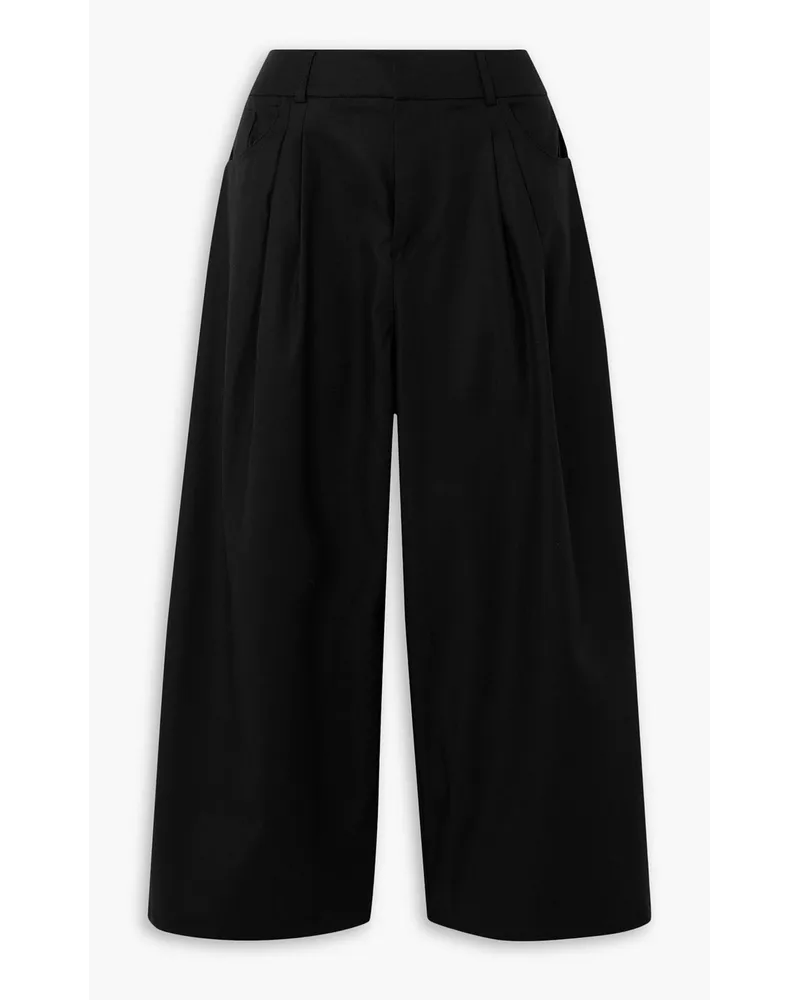 Mother of Pearl Carter cropped TENCEL Lyocell-blend wide-leg pants - Black Black