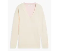 Two-tone wool and cashmere-blend sweater - Neutral