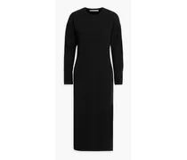Cashmere and wool-blend midi dress - Black