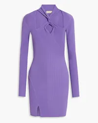 NICHOLAS Braulia twist-front cutout ribbed-knit mini dress - Purple Purple