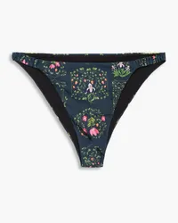 AGUA BENDITA Vera Bouquet printed low-rise bikini briefs - Blue Blue