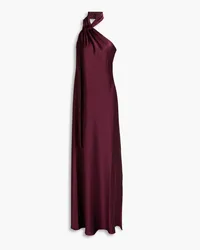 GALVAN Draped satin gown - Burgundy Burgundy