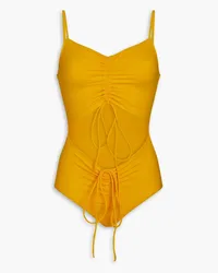 Christopher Esber Ruched cutout swimsuit - Yellow Yellow