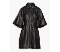 Leather mini dress - Black