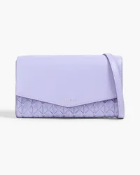 Serapian Woven leather envelope clutch - Purple Purple