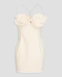 Jacquemus Artichaut ruffled frayed cotton-canvas mini dress - White White