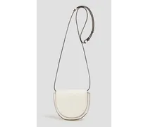 Egret embossed leather shoulder bag - White