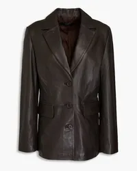 MUUBAA Leather blazer - Brown Brown