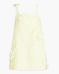 Zimmermann Floral-appliquéd linen mini dress - Yellow Yellow