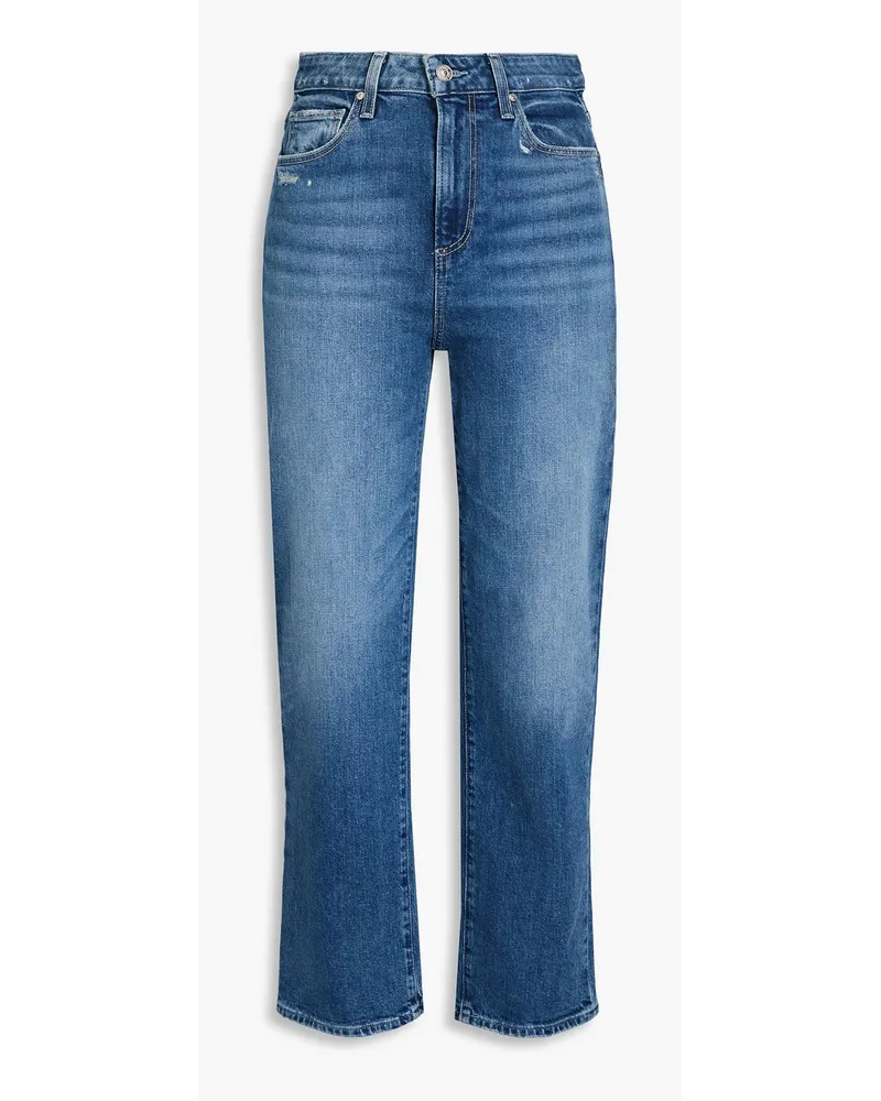 Paige Sarah cropped high-rise straight-leg jeans - Blue Blue