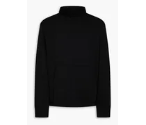 French cotton-terry turtleneck top - Black