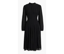 Cutout pintucked crepe dress - Black