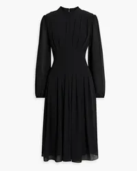 Mikael Aghal Cutout pintucked crepe dress - Black Black