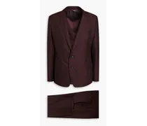 Wool and silk-blend suit jacket - Burgundy