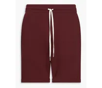 French cotton-terry drawstring shorts - Burgundy