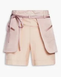 Valentino Garavani Layered hammered-satin shorts - Pink Pink