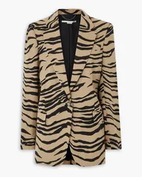 Stella McCartney Oversized zebra-jacquard wool-blend blazer - Animal print Animal