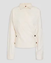 Philosophy Di Lorenzo Serafini Cotton-blend poplin wrap top - White White