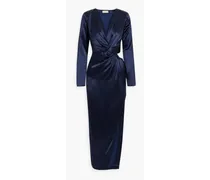 Alezia twist-front cutout satin maxi dress - Blue