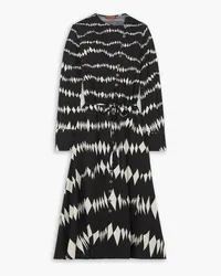 Altuzarra Undinia belted printed crepe midi dress - Black Black