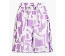 Nanette printed organza shorts - Purple