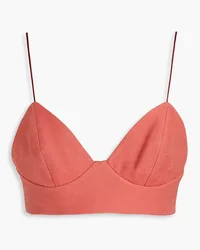 Adam Lippes Wool and silk-blend canvas bra top - Orange Orange