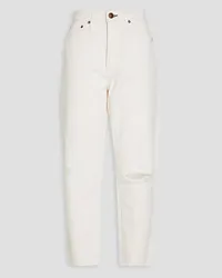 Rag & Bone Alissa distressed high-rise straight-leg jeans - White White