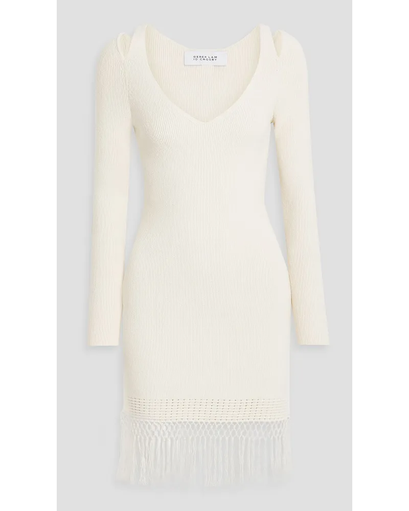 Derek Lam Atlantis macramé-trimmed cotton-blend mini dress - White White