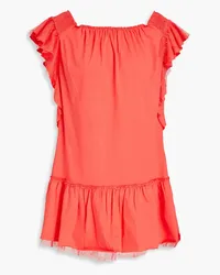 RED Valentino Ruffled cotton-jersey mini dress - Orange Orange