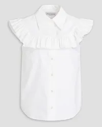 Officine Generale Ethel ruffled cotton-poplin shirt - White White