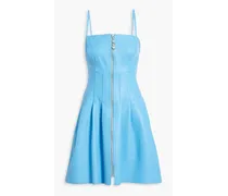 Pleated leather mini dress - Blue
