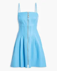 Oscar de la Renta Pleated leather mini dress - Blue Blue