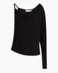 IRO One-shoulder draped jersey top - Black Black