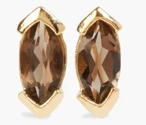 24-karat gold-plated quartz earrings - Metallic