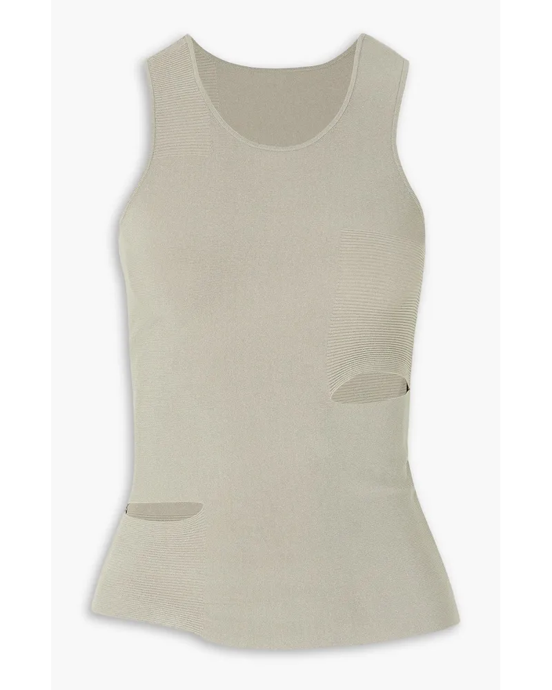 Dion Lee Cutout ribbed jersey tank - Gray Gray