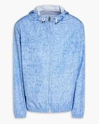 Canali Printed shell hooded jacket - Blue Blue