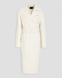 Theory Belted wool and cashmere-blend coat - White White