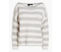 Julia striped cashmere sweater - White