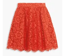 Guipure lace mini skirt - Red