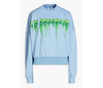 Printed cotton-fleece sweatshirt - Blue