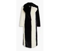 ROTATE Birger Christensen Two-tone faux fur coat - Black Black