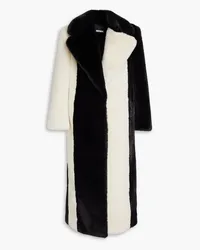 ROTATE Birger Christensen Two-tone faux fur coat - Black Black