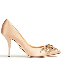 Dolce & Gabbana Crystal-embellished satin pumps - Pink Pink