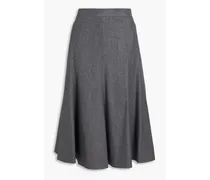 Wool-flannel midi skirt - Gray