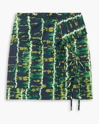 Altuzarra Hilaree tie-dyed stretch-cotton mini wrap skirt - Green Green